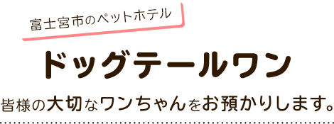 皆様の大切なワンちゃんをお預かりします。